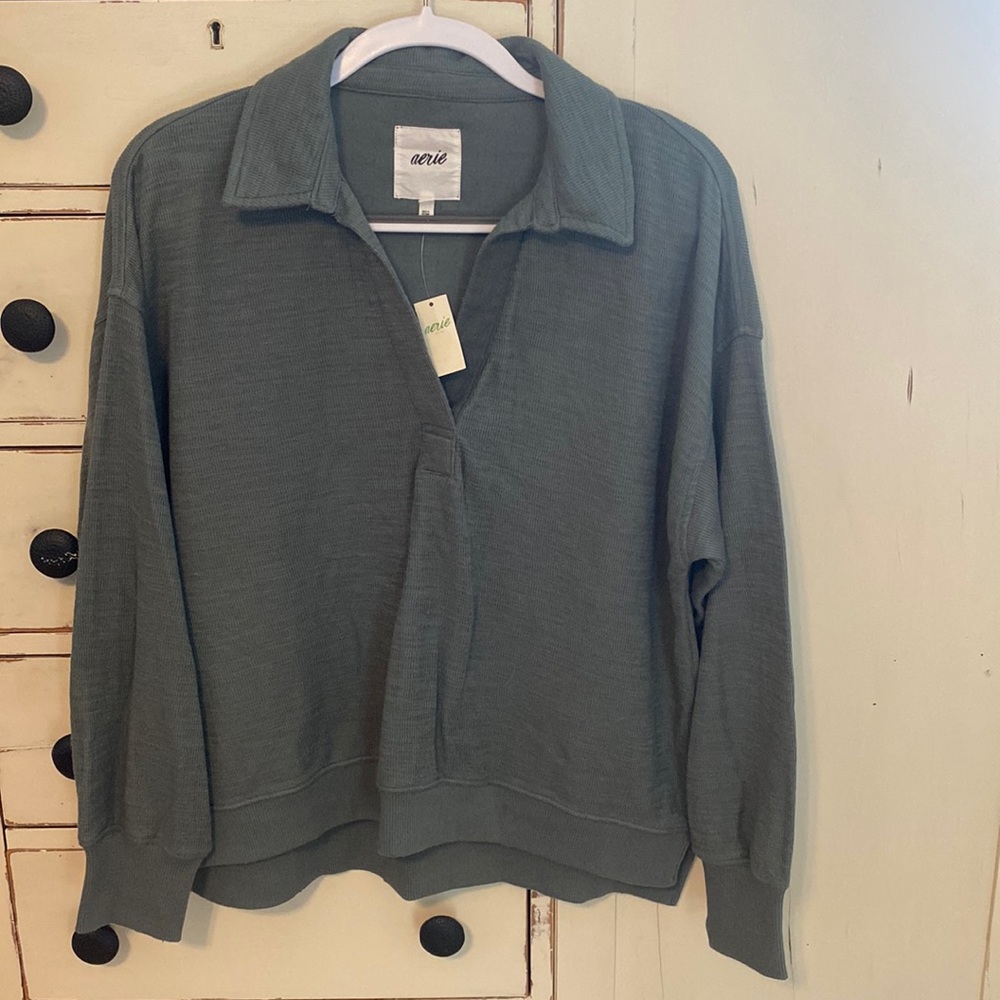 Aerie Endless Summer Polo Sweatshirt